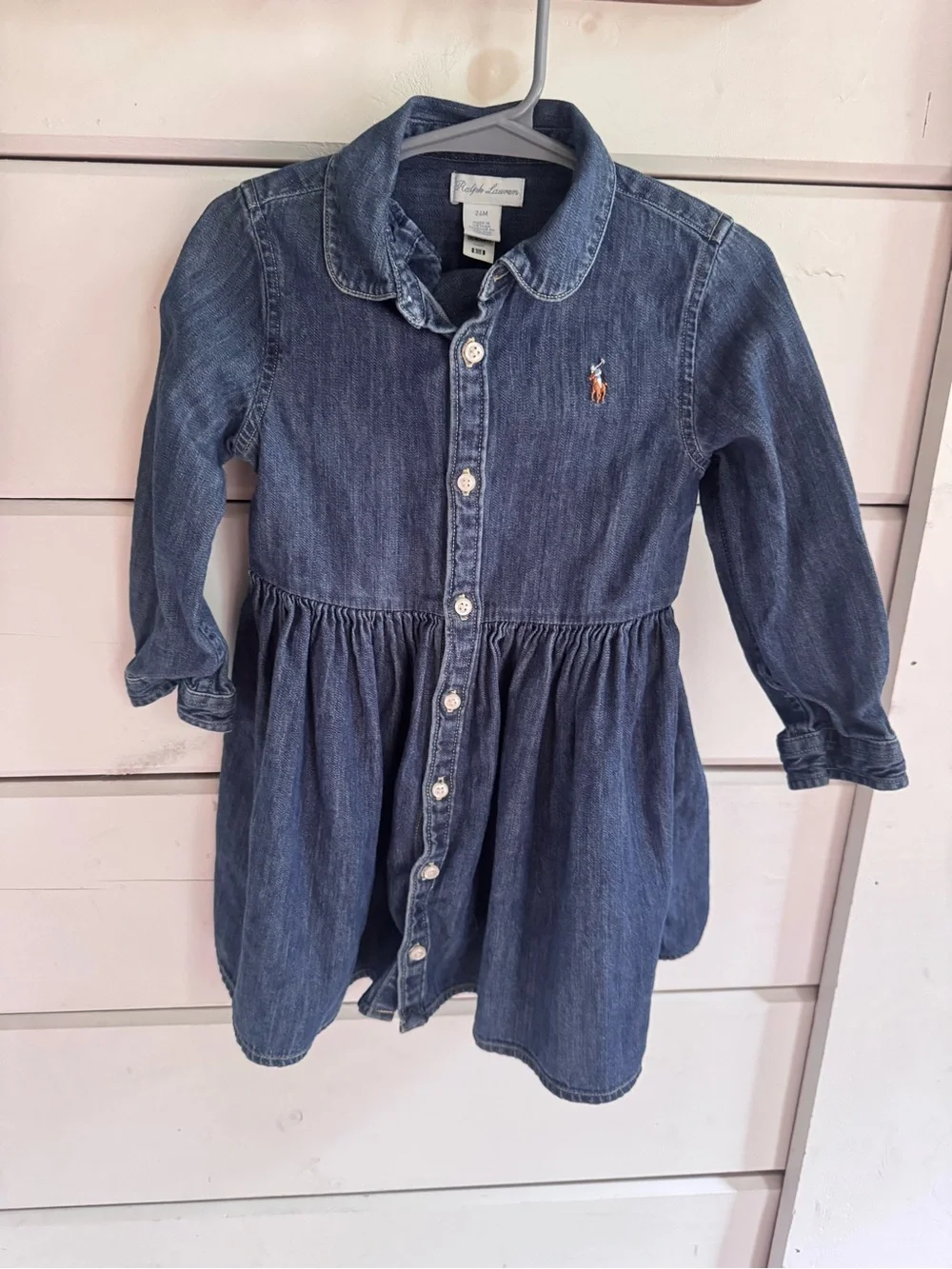 Ralph Lauren Blue Denim Button-Front Girls Dress